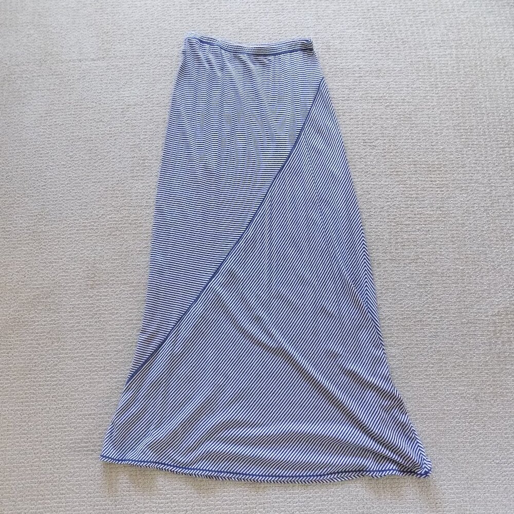 max studio womens size small striped long flowy stretch skirt
